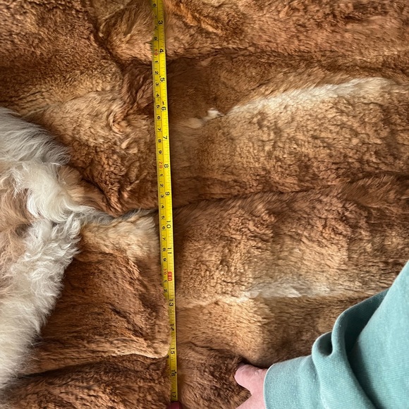 Full length Rabbit coat with Fox collar - Picture 6 of 7